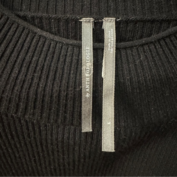 Black anthropology, mock turtleneck sweater with drape sleeves opaque - Picture 2 of 4